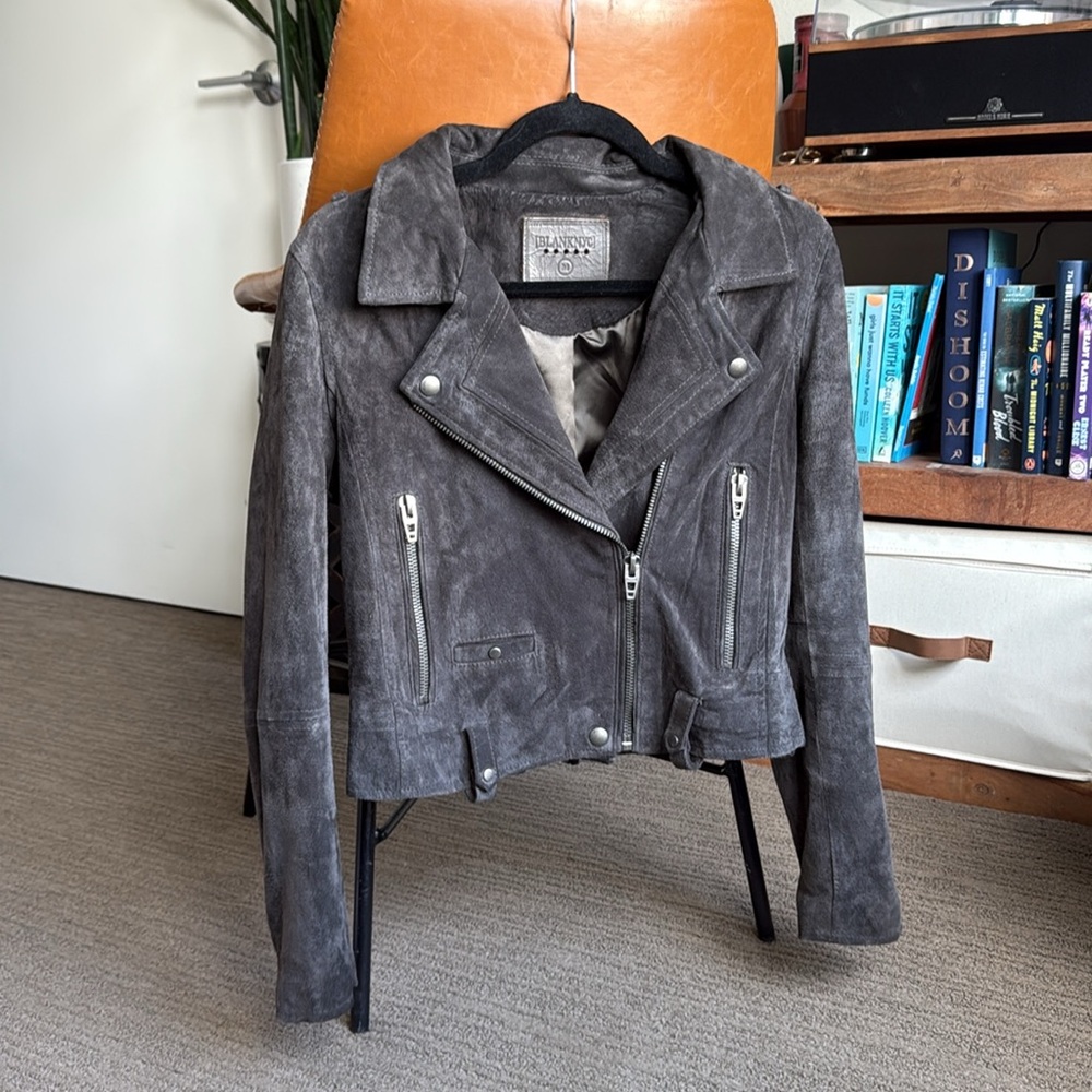Blank NYC Grey Suede Moto Jacket - Picture 2 of 6